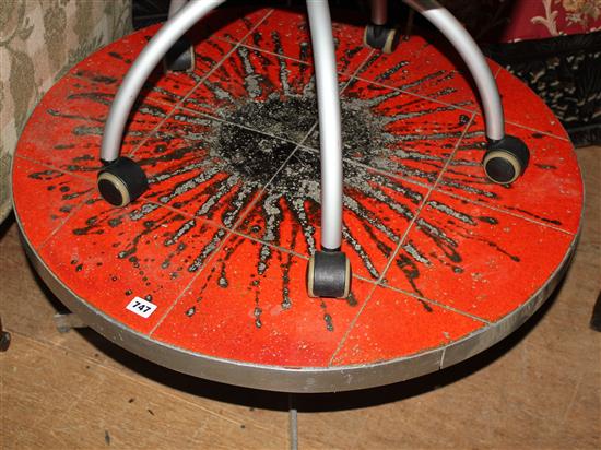 Metal & tile top low table
